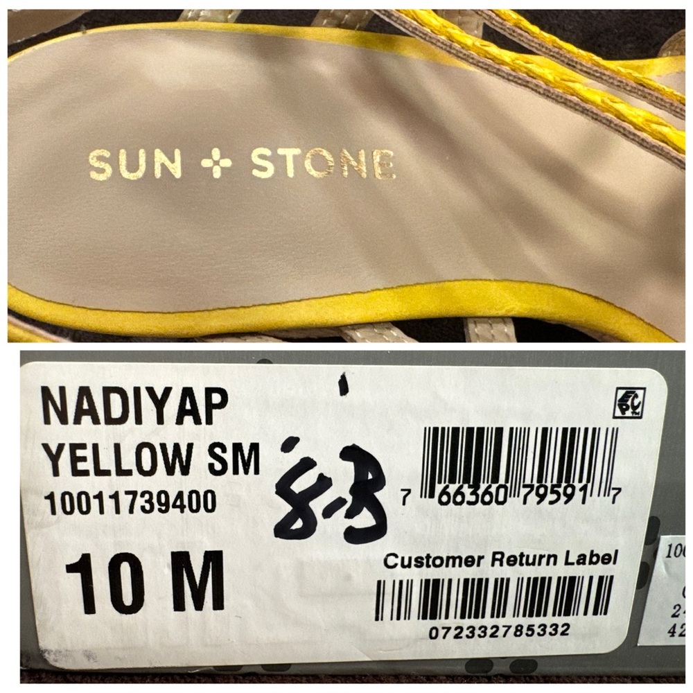 Sun + Stone Yellow Braided Platform Sandals size 10 - Picture 10 of 10